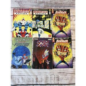 Comic Book Lot Robotech Masters, Speed Racer, Badger Berserk, Gizmo The Fugitoid